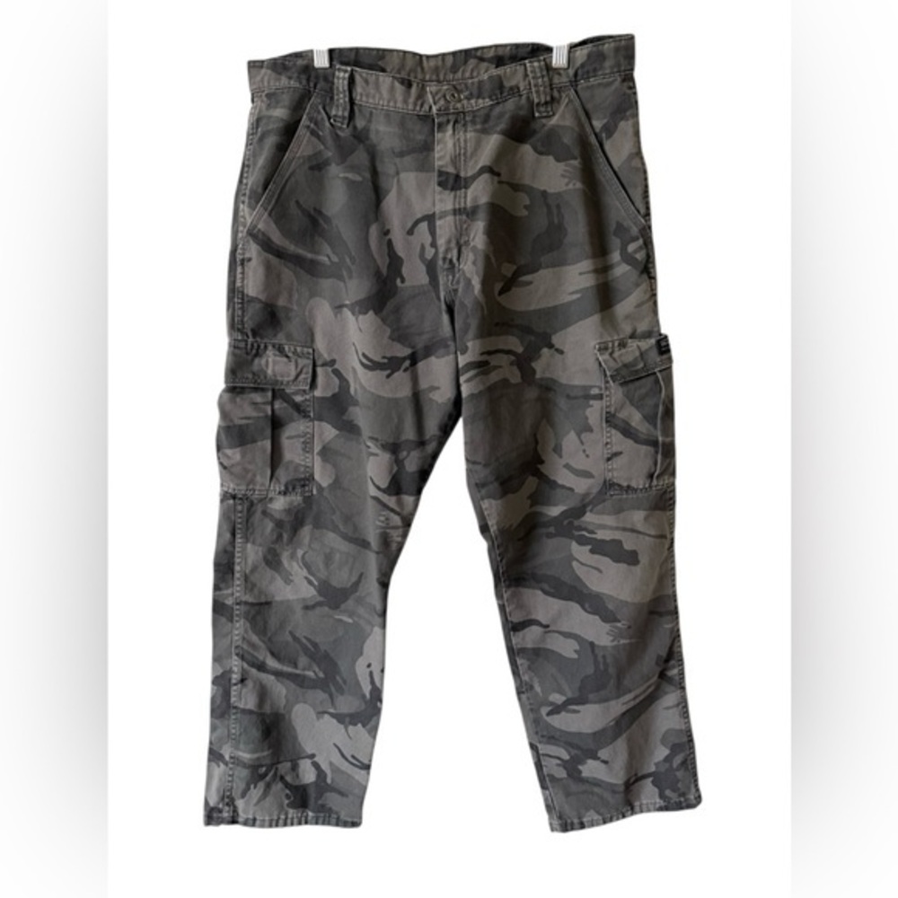 Wrangler Camo Cargo Pants Men’s 34x30 Gray‎ Camouflage Cotton Utility